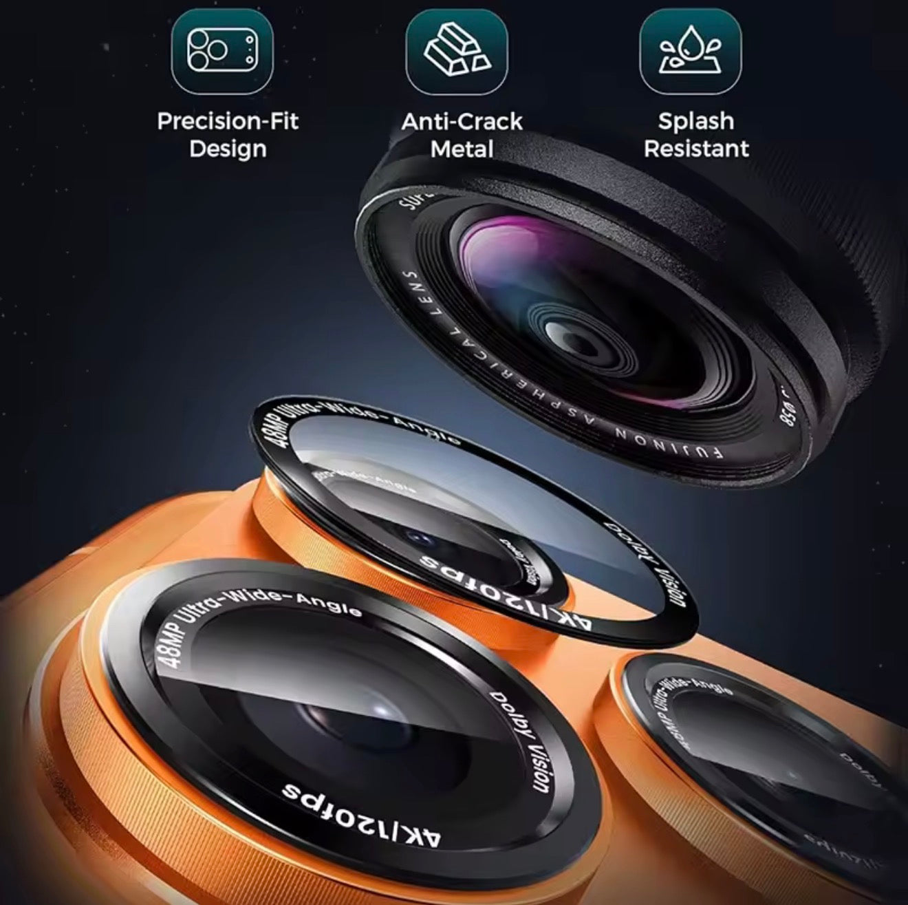 Colored Full Metal Camera Lens Protector
